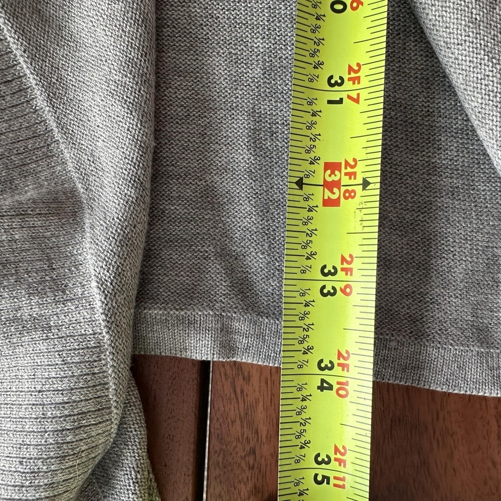 H By Halston Sweater Womens 2X Gray Long Open Front Cardigan Drape Hem Knit Cozy - Picture 7 of 8